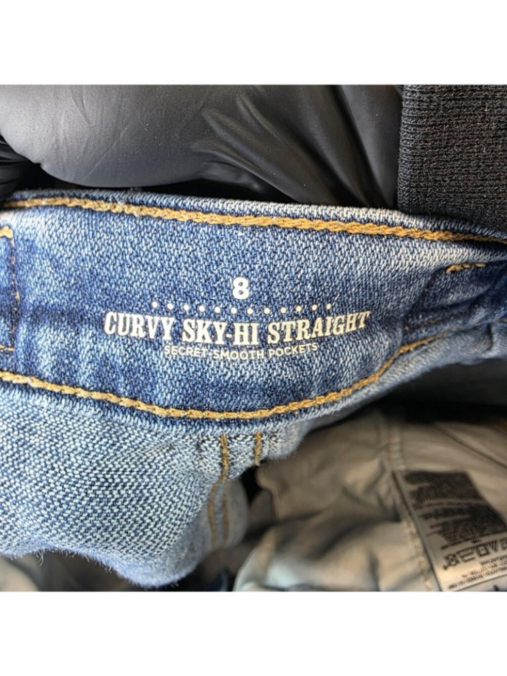 Old Navy Workwear Curvy Sky-Hi Straight Jeans Womens 8 Blue High Rise Utility - Picture 4 of 13
